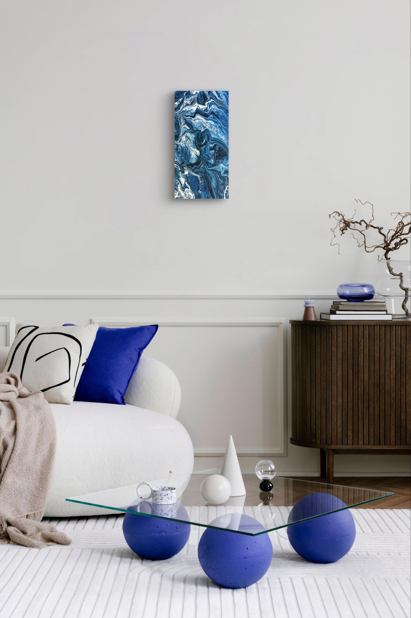 Blue Serenity 20 x 10 original canvas painting